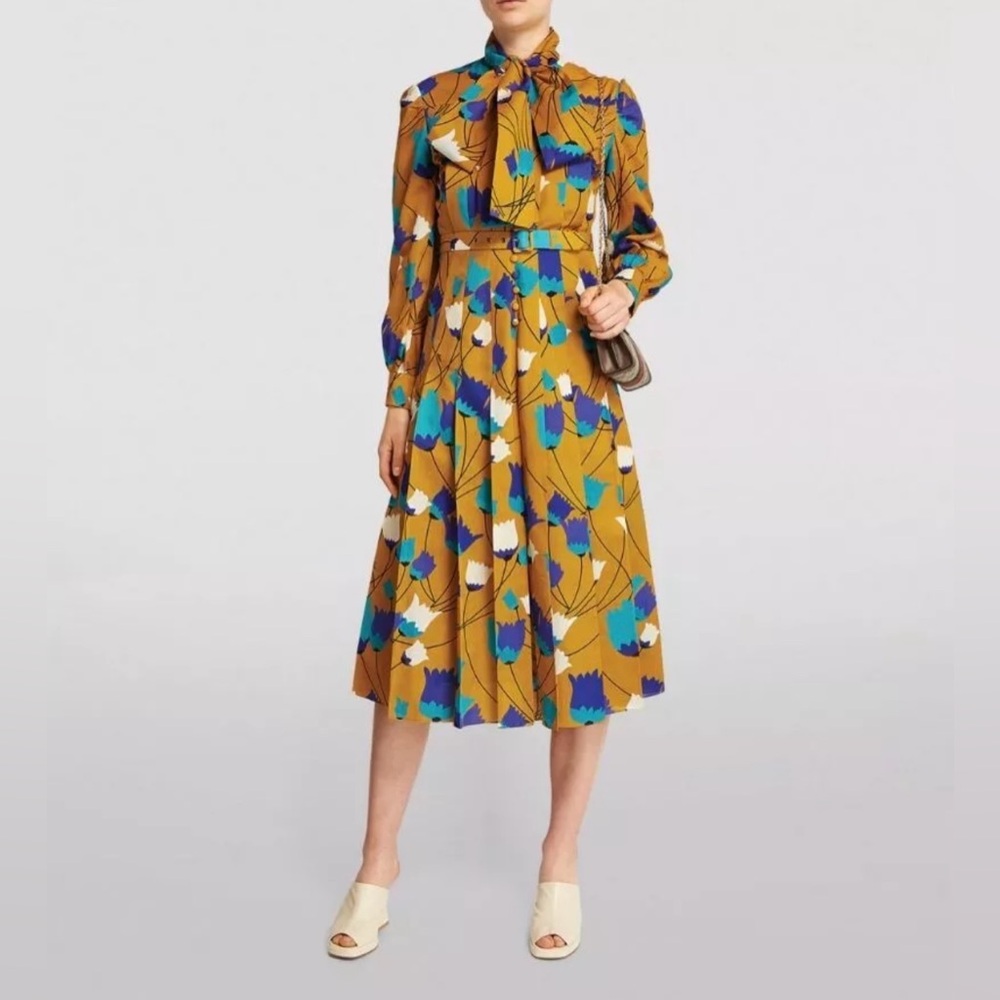 Gucci Tulip Blossom Belted Dress